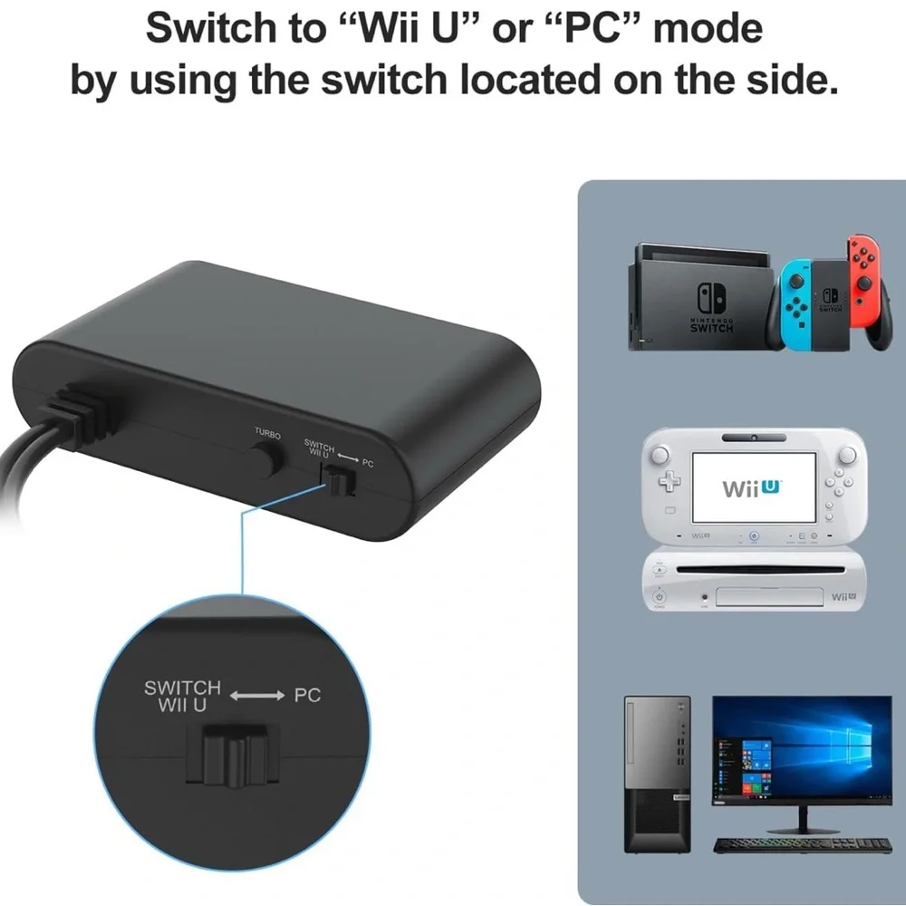 Gamecube Controller Adapter for Switch 2 & Switch 1/OLED PC WII U